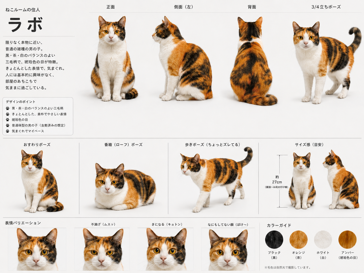 ねこルームに居座っている三毛猫ラボの公式デザインガイド